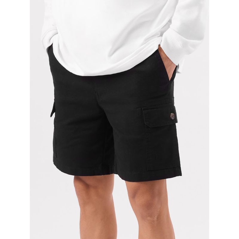 The Souled Store Solid Deep Black Men Shorts (2XL)
