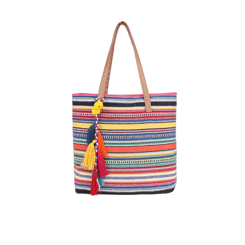 Buy ASTRID Multicolor Cotton Tote Bag Online