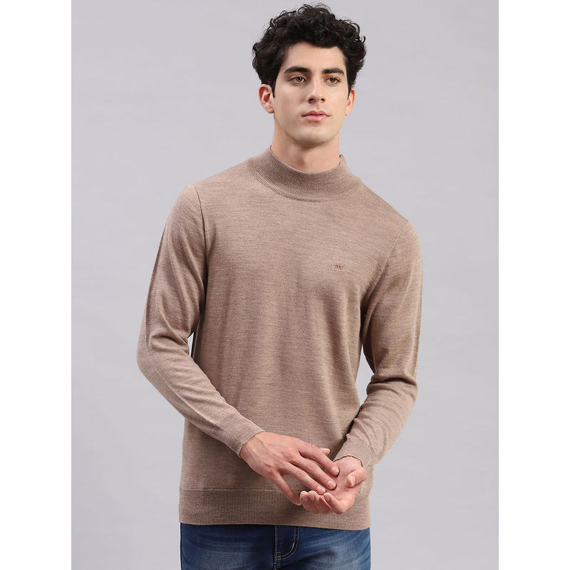 Monte Carlo Oatmeal Multi Solid T Neck Sweater (2XL)