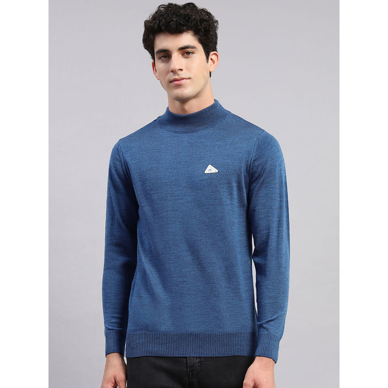 Monte Carlo Dk Blue Multi Solid T Neck Sweater (3XL)