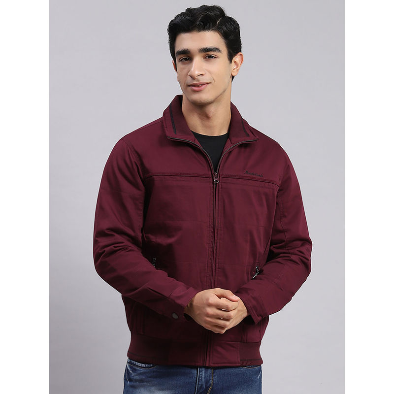 Monte Carlo Wine Solid Spread Collar Jacket (L)