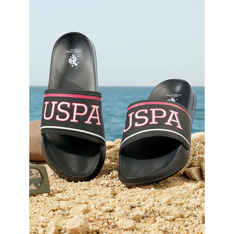 U.S. POLO ASSN. Men Cloyee 6.0 Black Slider (UK 9)