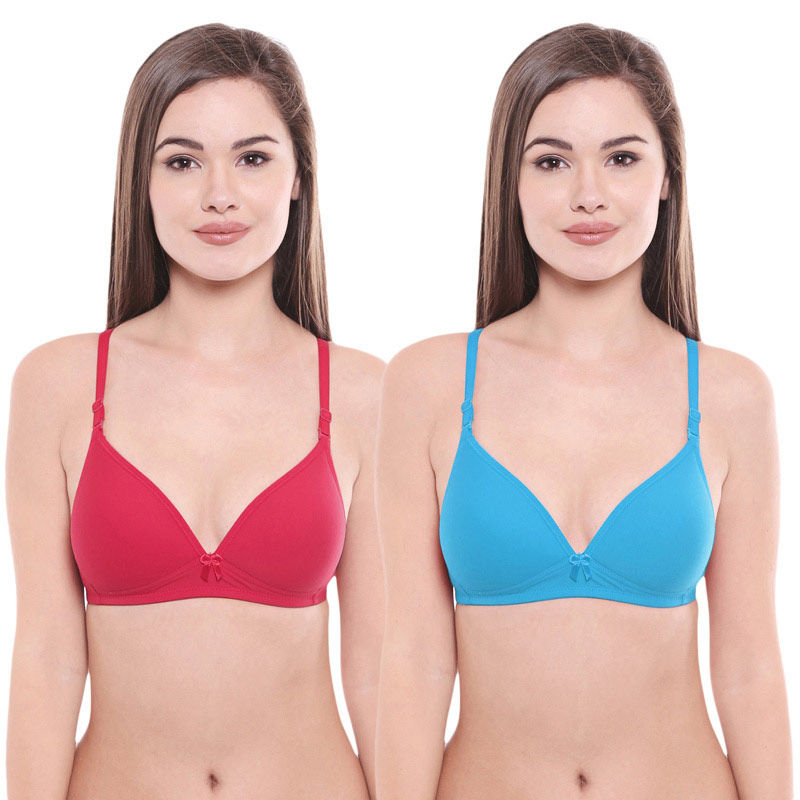 Bodycare Pack Of 2 Lightly Padded T-Shirt Bra - Multi Color (38B)
