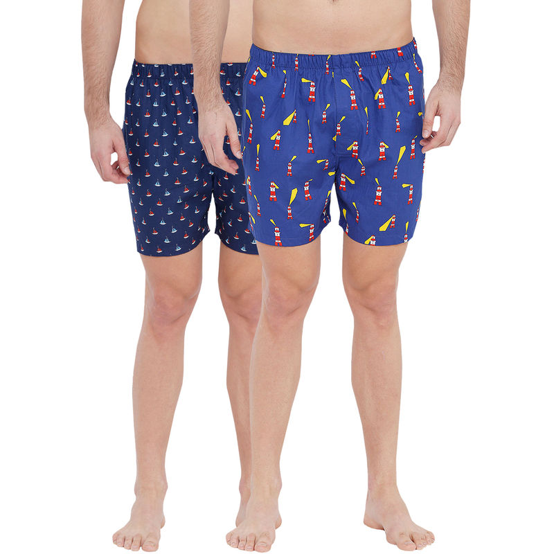 XYXX Super Combed Cotton Printed Boxers For Men (pack Of 2) - Multi-Color (S)