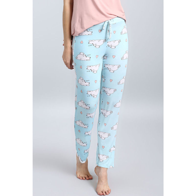 NeceSera Women Blue Modal Pyjama (L)