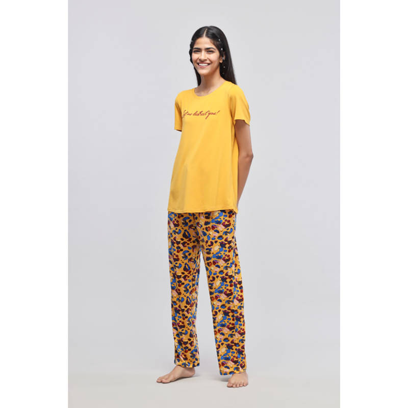 NeceSera Women Yellow Modal Pyjama (L)