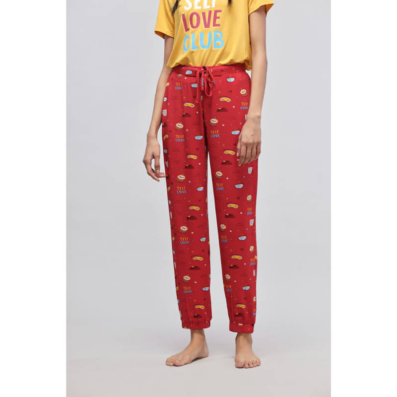 NeceSera Women Red Modal Pyjama (S)