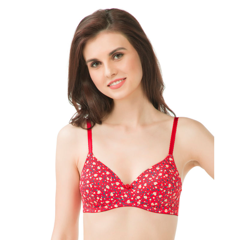 Amante Florette Padded Non-Wired T-Shirt Bra - Red (38B)
