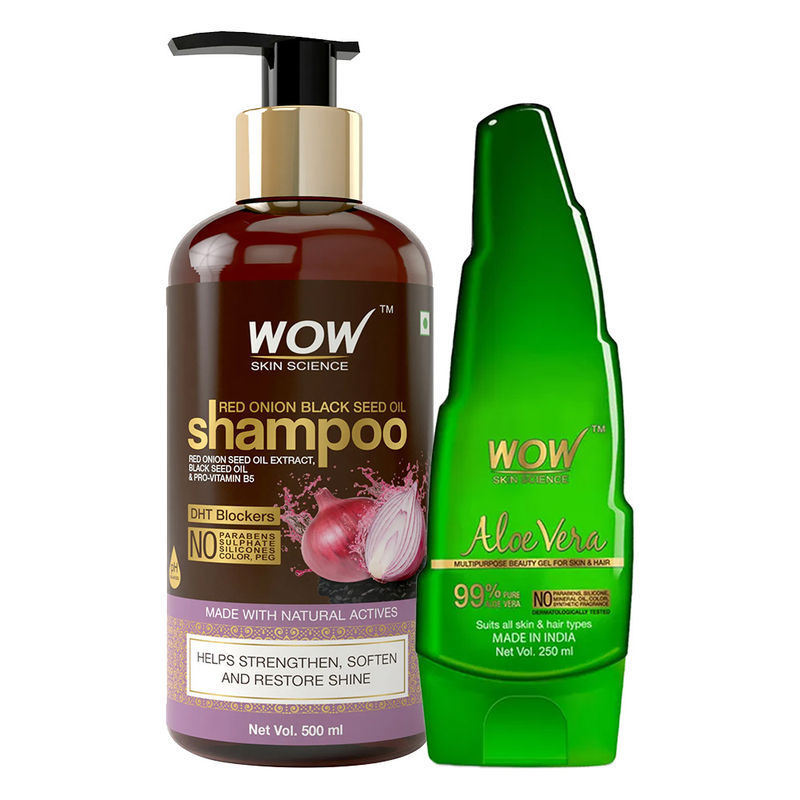 Buy WOW Skin Science Onion Shampoo And Aloe Vera Gel Combo Online