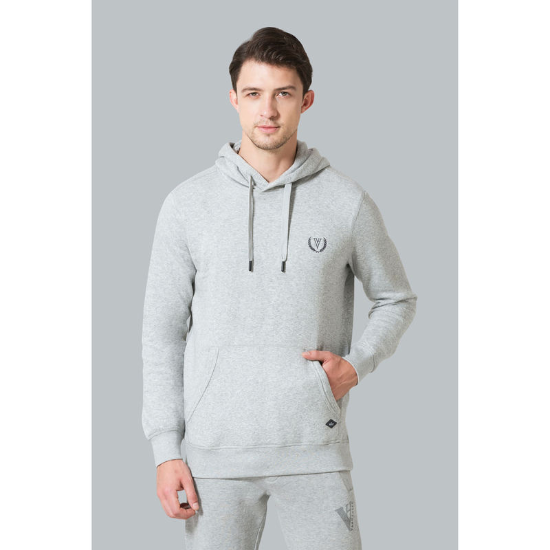 Van Heusen Men Hooded Neck & Media Pocket Sweatshirt - Grey