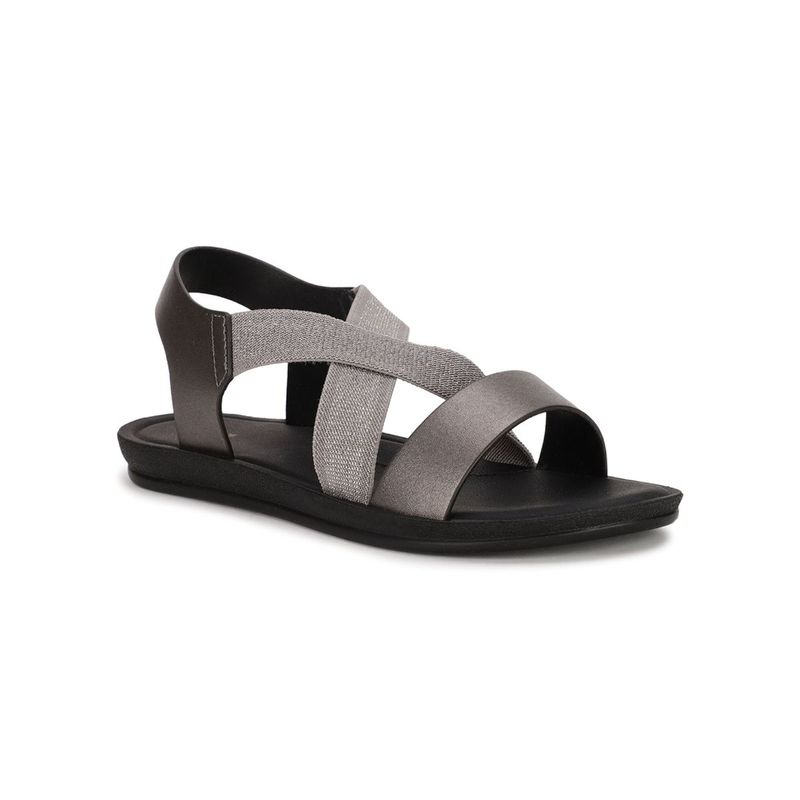 Bata Solid/Plain Grey Flats (UK 6)