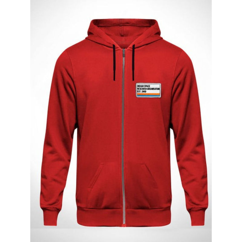 A47 ISRO Red Hoodie with Classic 1969 Iron On Badge (S)