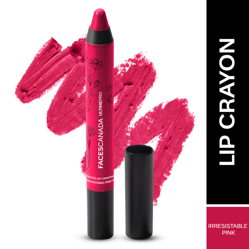 Faces Canada Ultime Pro Matte Lip Crayon With Free Sharpener - Irresistible Pink 10