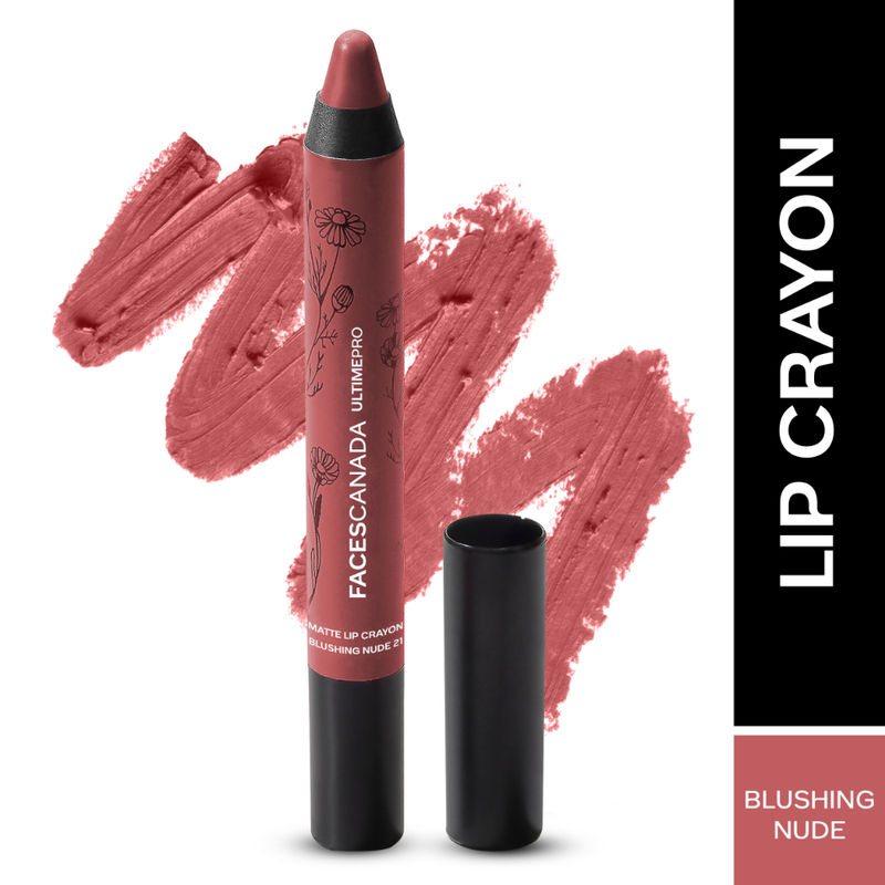 Faces Canada Ultime Pro Matte Lip Crayon With Free Sharpener - Blushing Nude 21