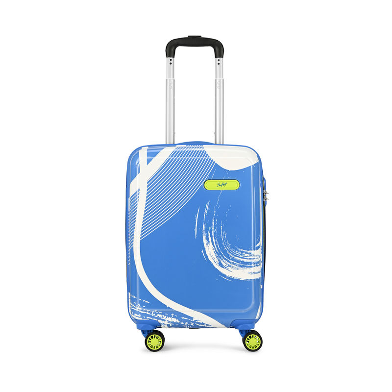 Skybags Unisex Blue Printed Splash Cabin Hard Trolley Bag (L)