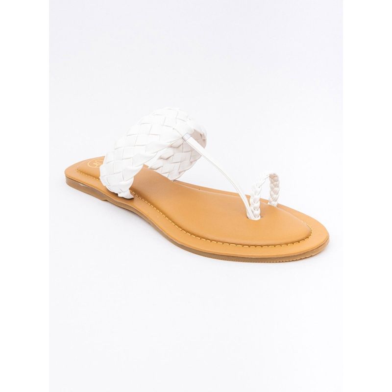 NR BY NIDHI RATHI Solid White Kolhapuris (EURO 36)