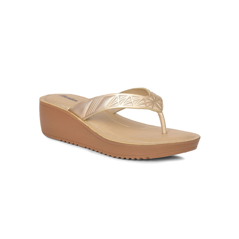 Bata Women's Wedges Heels-Gold (UK 6)