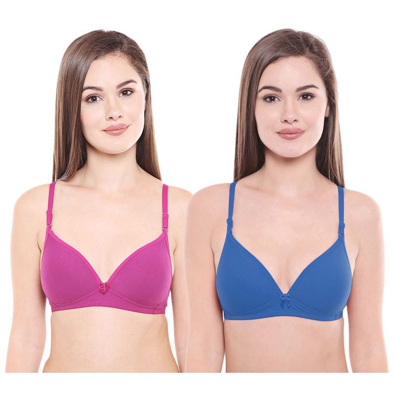 Bodycare Pack Of 2 Lightly Padded T-Shirt Bra - Multi Color (38B)