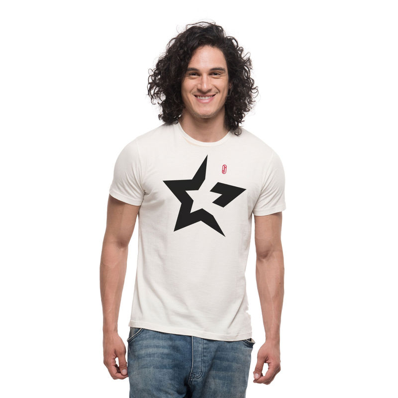 THREADCURRY Star Break Creative Graphic Printed T-Shirt for Men (L)
