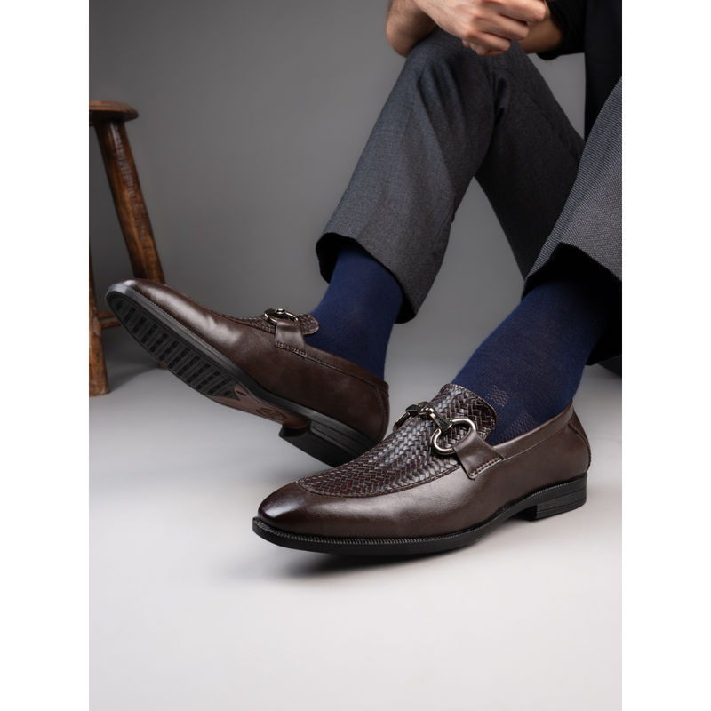 Alberto Torresi Premium Branded Horsebit Formal Synthetic Loafers With Heel Support (EURO 42)