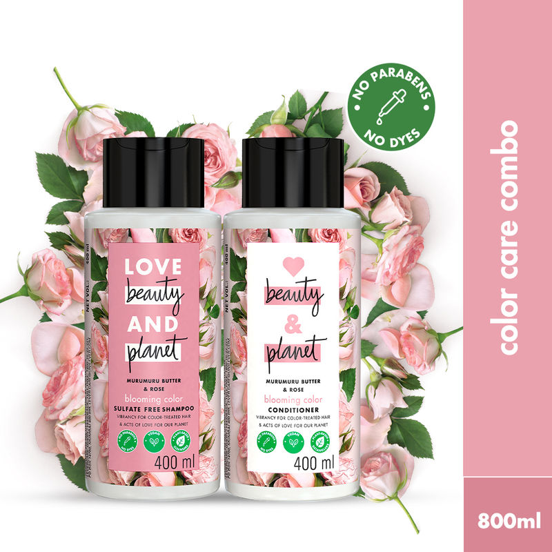 Love Beauty & Planet Natural Murumuru Butter & Rose Shine Shampoo & Conditioner Combo