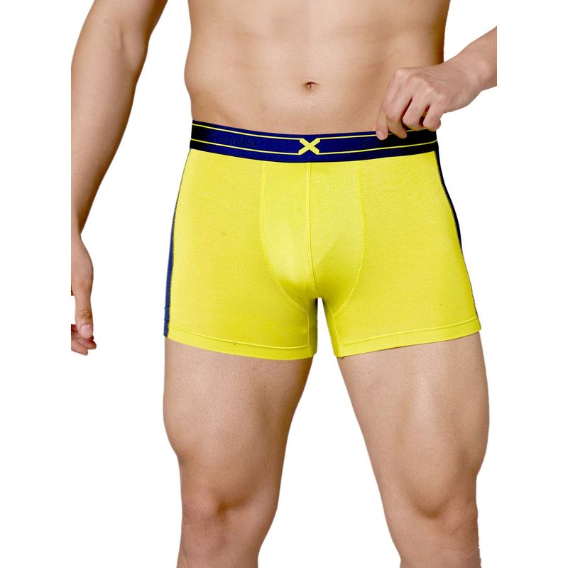 Frenchie Groove Micro Modal Elastane Ultra Soft Waistband Trunks (Lime Yellow) (Pack of 2) (M)