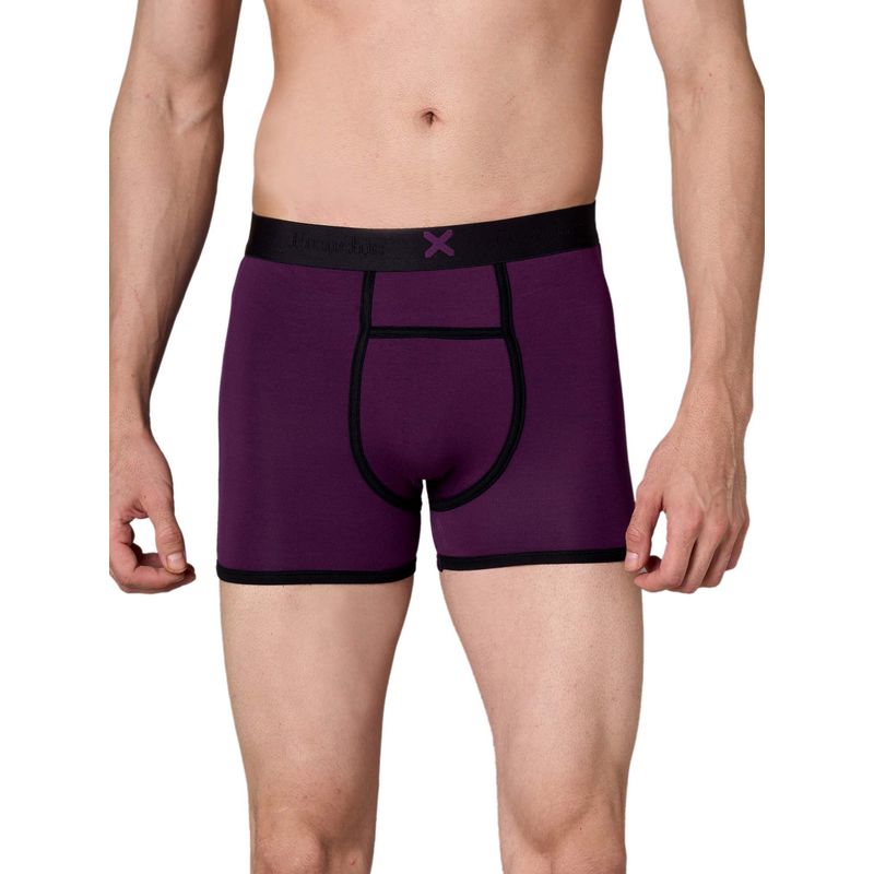 Frenchie Hype Modal Elastane Ultra Soft Waistband Trunks (Purple Heart) (Pack of 2) (S)