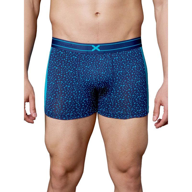 Frenchie LIT Leopard Print Elastane Ultra Soft Waistband Trunks (Breeze Blue) (Pack of 2) (S)
