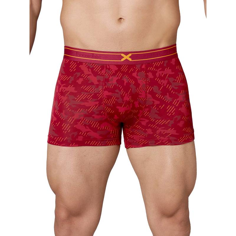 Frenchie RAGE Camouflage Print Elastane Ultra Soft Waistband Trunks (Biking Red) (Pack of 2) (S)