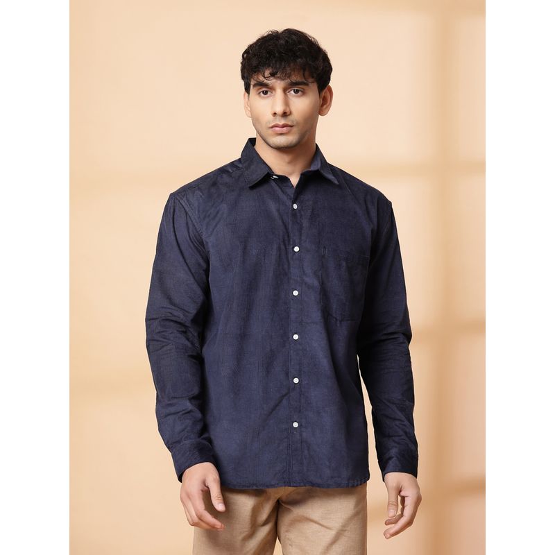 RIGO Men Blue Oversized Corduroy Shirt (L)