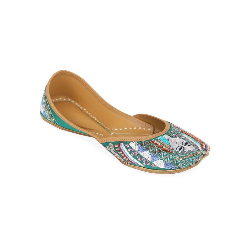 NR BY NIDHI RATHI Women Multicolor Avatar Embellished Ethnic Mojaris Multi-Color (EURO 36)