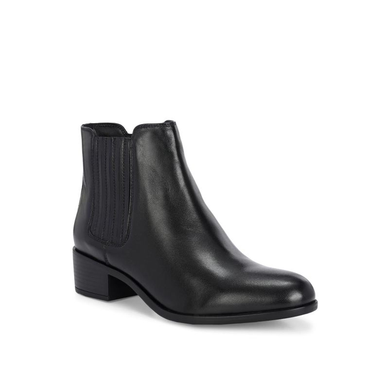MIORAH Storm Women Leather Ankle Chelsea Boots Black (EURO 36)