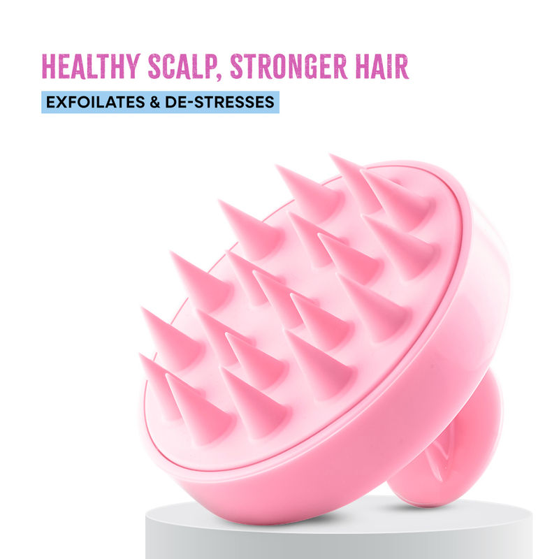 Nykaa Scalp Massager Brush For Blood Circulation, Exfoliation & Natural Hair Growth Pink