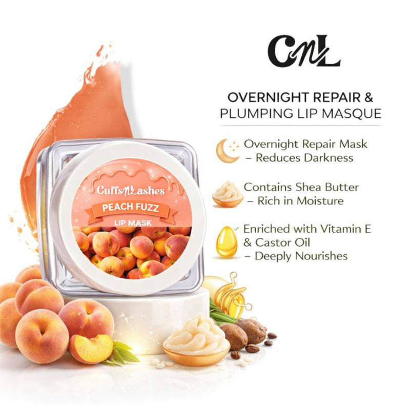 CUFFS N LASHES Lush Lips Intensive Recovery Lip Mask - Peach Fuzz