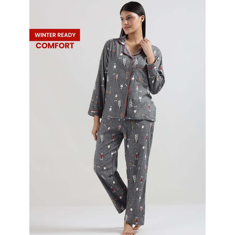 Dear Bed Comfort Clothing Winter Brushed Cotton Doggo Shirt With Pyjama (S)
