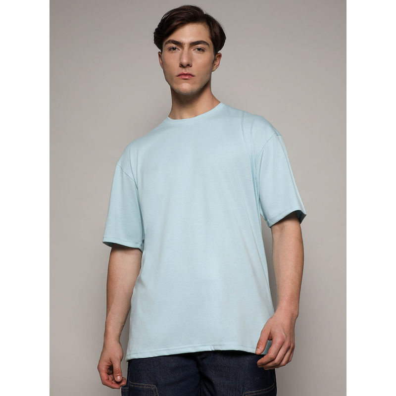 CAHOOT Mens Oversized Basic Blue T-Shirt (L)