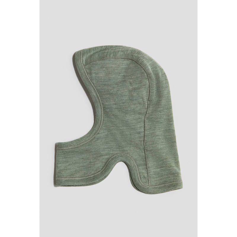 H&M Unisex Green Fine-knit merino wool balaclava (2-6 Months)