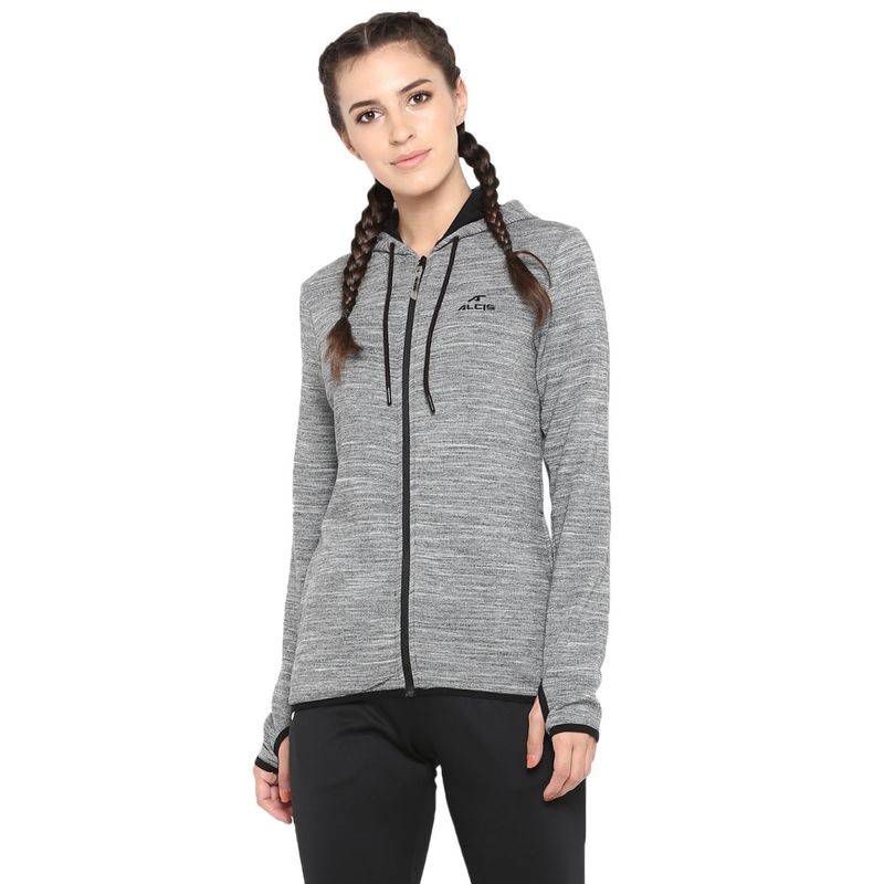 Alcis Women Grey Solid Jacket (M)