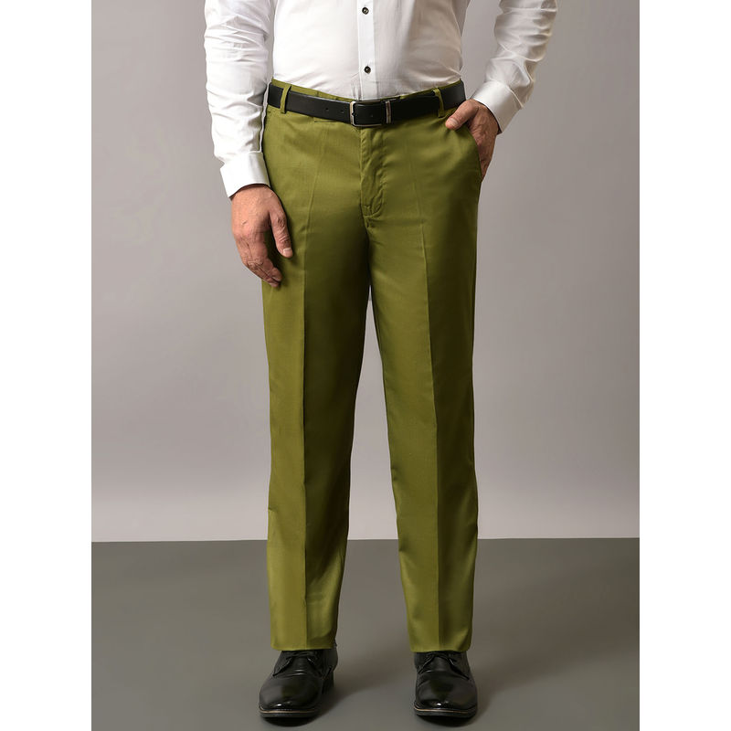 fcity.in - Clareclara Olive Green Slim Fit Formal Trouser / Stylish Trendy  Men