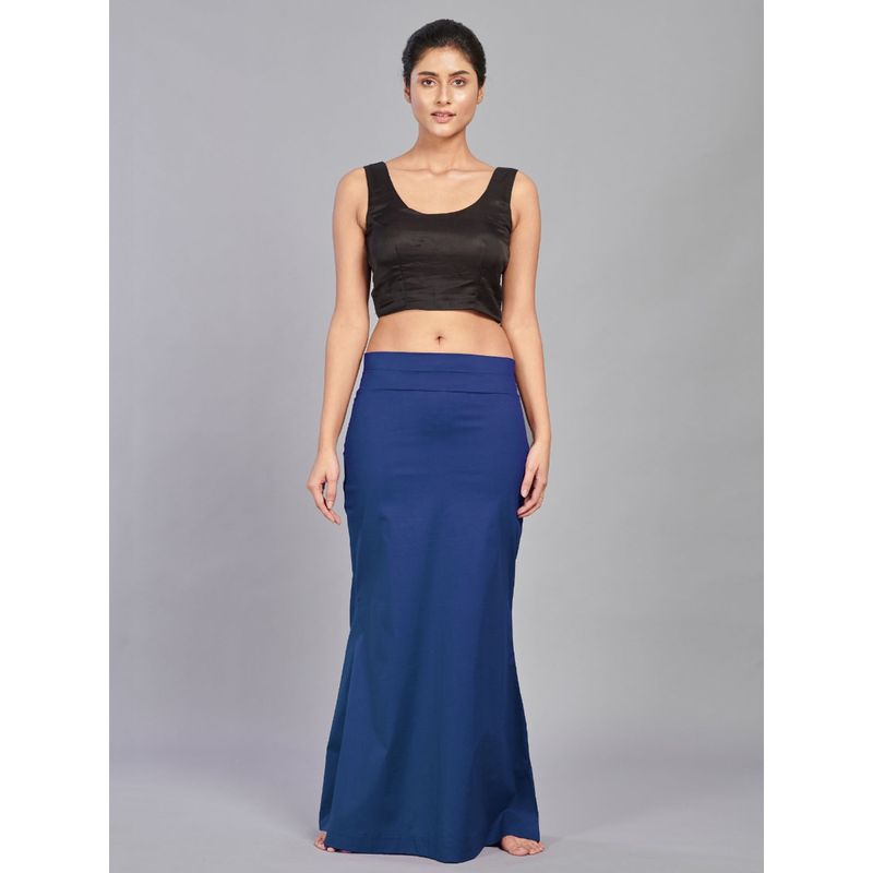I AM BY DOLLYJAIN Cotton Lycra D'coat Blue (M)