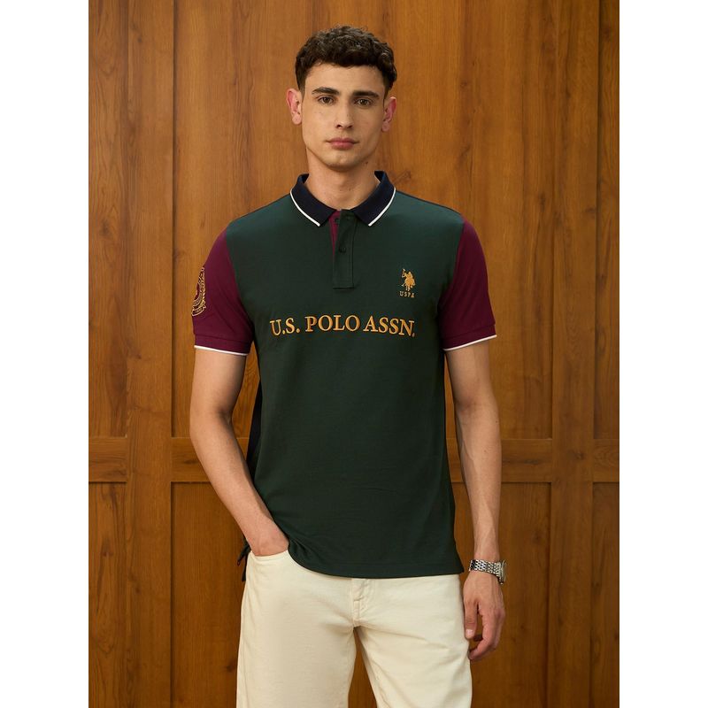 U.S. POLO ASSN. Men's Brand Embroidered Varsity Theatre Polo T-Shirt (S)