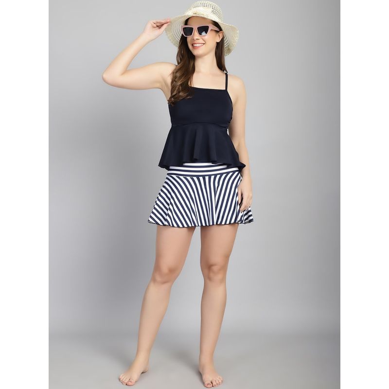 Cukoo Padded Stripes Skirtini Swimwear (Set of 2) (M)