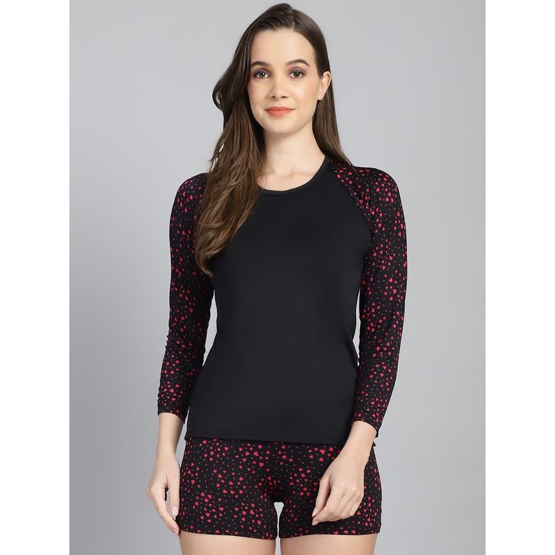 Cukoo Padded Black Printed Swim (Set of 2) (2XL)