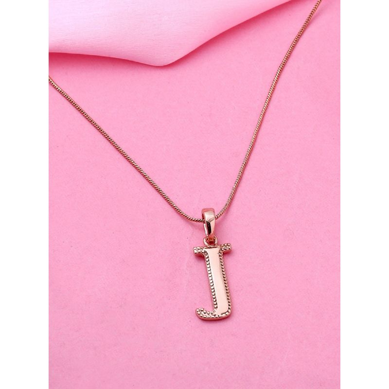 Gold Cursive Lowercase Initial Pendant Necklace - J | Icing US