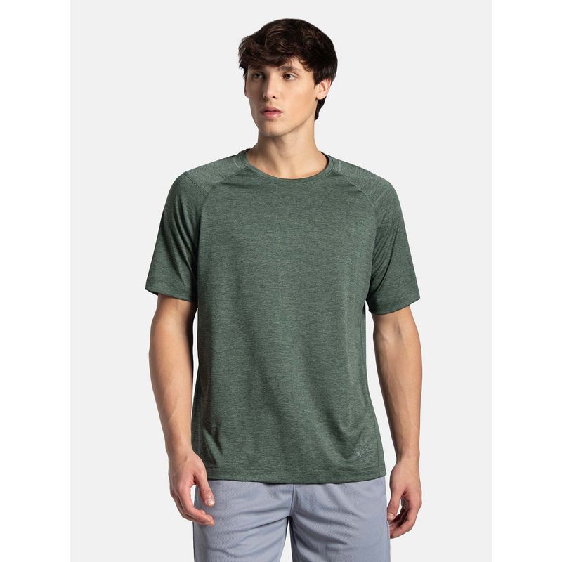Jockey MV53 Men Microfiber Fabric Round Neck Active Wear T-Shirt - Duck Green Zebra (L)