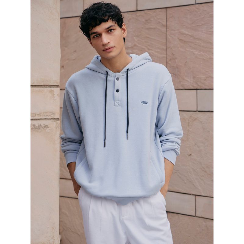 Andamen Men Pocket Detail Cotton Tri Blend Circular Knit Relaxed Pullover Sweater (S)