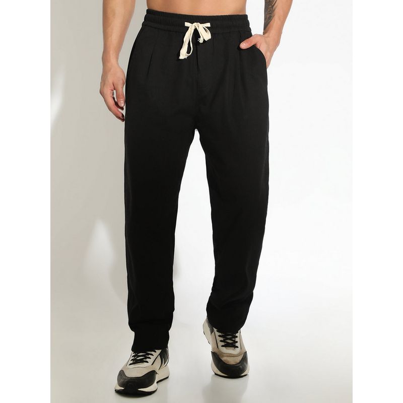 SHOWOFF Edition Men Black Pleated Low Rise Trouser (30)