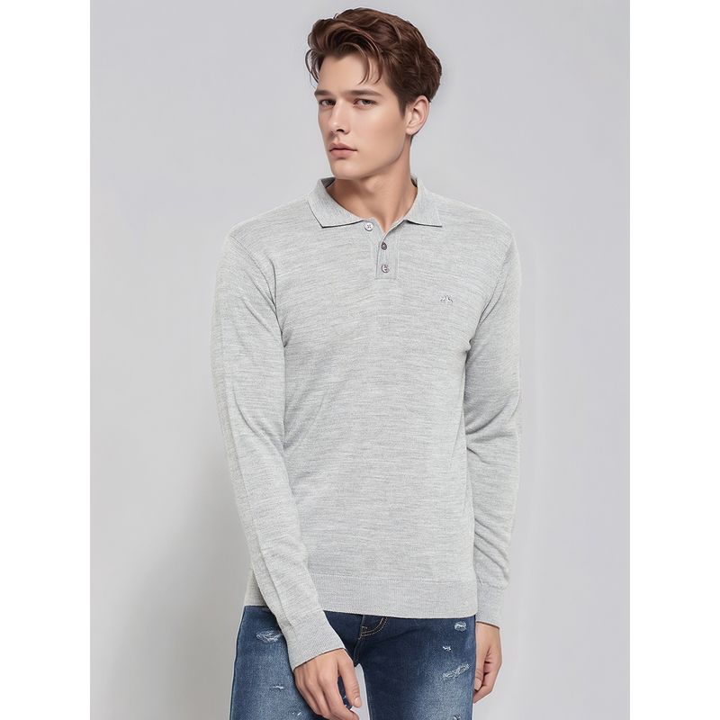 98 Degree North Men Merino Wool Blend Grey Pullover Sweater (S)