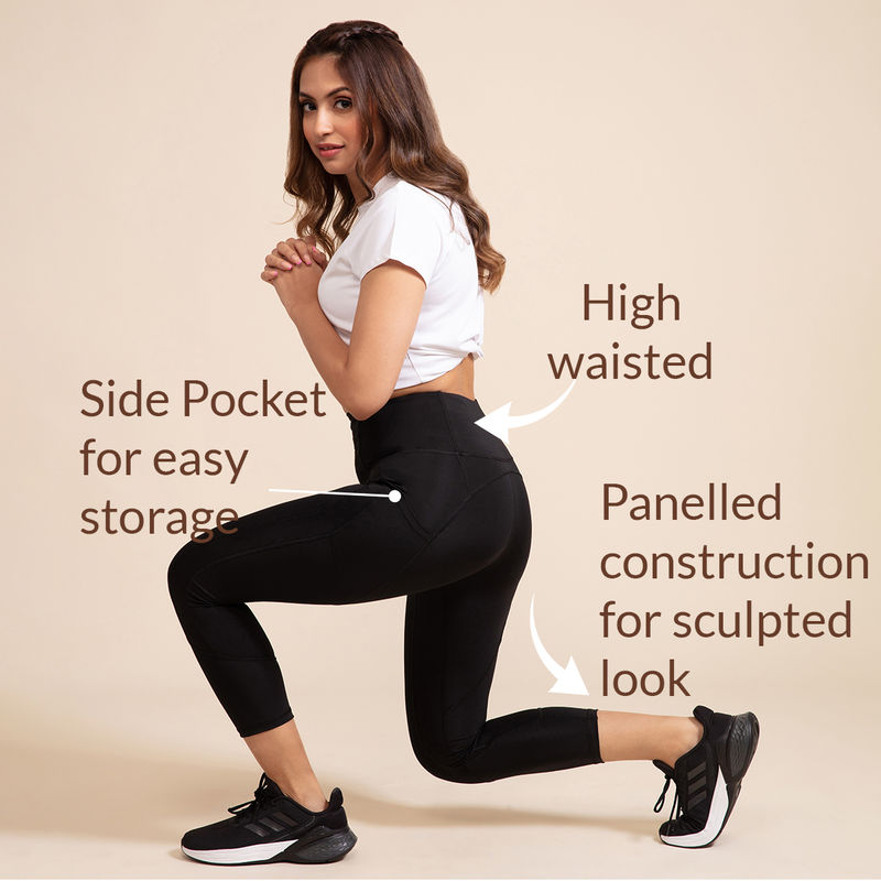 Nykd All Day High rise Classic Pannelled Leggings-NYK100 Anthracite (S)