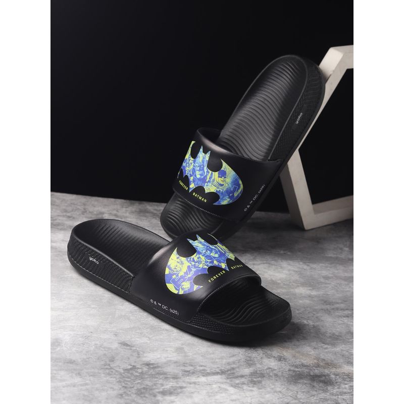 Yoho Men Batman 002 Sliders Bold Superhero Design Black (UK 7)
